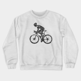 Road bike man black and white Crewneck Sweatshirt